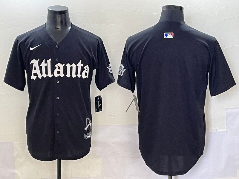 Men 2025 Atlanta Braves Blank Black Five generations Joint Name Nike MLB Jersey style 2->atlanta braves->MLB Jersey